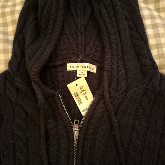 Aeropo Cable Knit Zip up Sweater - Picture 3 of 5